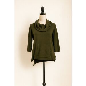 Neely Green Cowl Neck Sweater with Front Pocket | Women’s XS